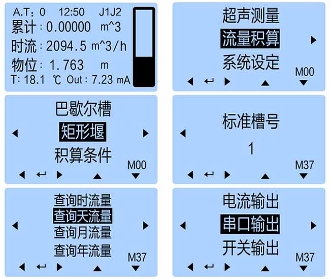 明渠污水流量計(jì)液晶顯示圖