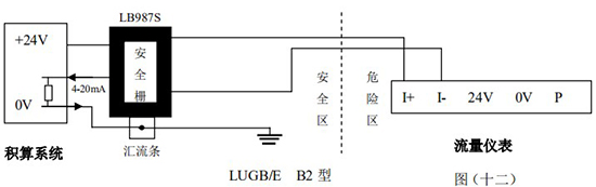 氟利昂管道流量計(jì)與積算儀接線(xiàn)圖